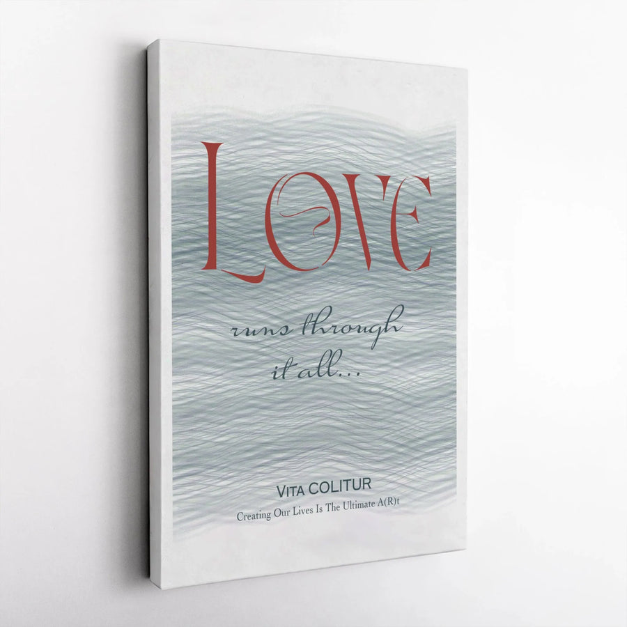 Love Wall Art Canvas | Inspirational Quote Typography Decor | 1.25" Gallery Wrap Premium Print | Romantic Bedroom and Living Room Gift Idea