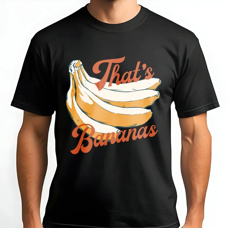 That's Bananas T-Shirt | Funny Retro Banana Graphic | Soft Cotton Blend Pullover | Vintage Aesthetic Gift for Men and Women