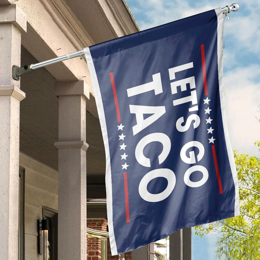 Let's Go Taco House Flag | Funny Food Slogan House Decor | Premium Weather-Resistant Polyester | Gift for Taco Lovers & Home Exterior