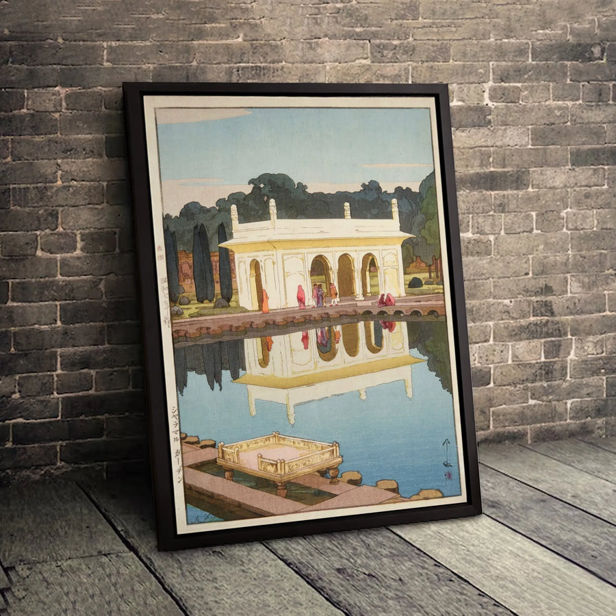 Shalimar Garden Canvas Print | Japanese Woodblock Style Art | Gallery Wrapped Premium Canvas | Asian Interior Decor Gift