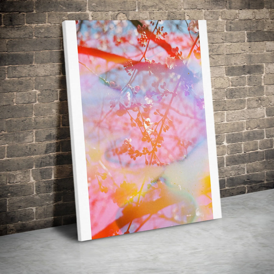 Abstract Cherry Blossom Canvas Wall Art | Vibrant Spring Floral Photography | Premium Gallery Wrapped Canvas | Modern Home Decor Gift