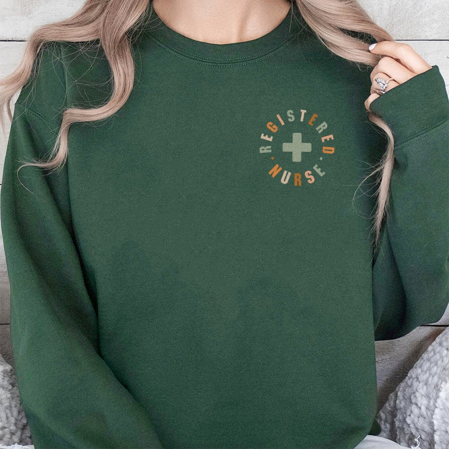 Registered Nurse Sweatshirt | Minimalist Boho Nursing Design | Soft Cotton Blend Crewneck | Graduation Gift for RN Students & Healthcare Professionals