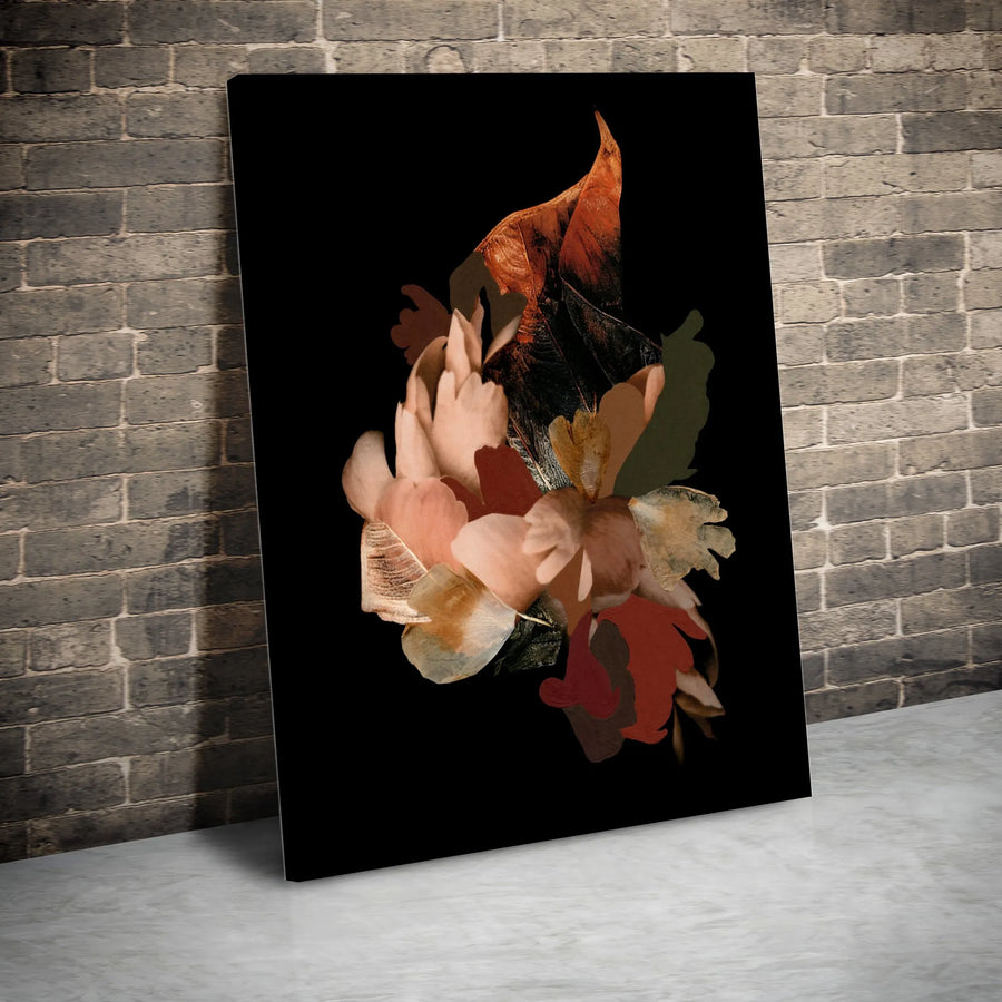 Abstract Floral Canvas Wall Art | Moody Botanical Collage Print | Thick Gallery Wrap Canvas | Modern Home Decor Gift