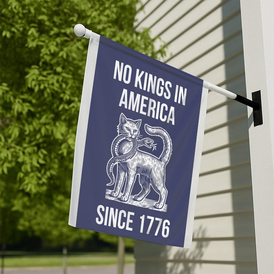 No Kings In America Since 1776 Flag | Patriotic Cat and Snake Design | Durable Premium Polyester | Independence Day Garden Decor Gift