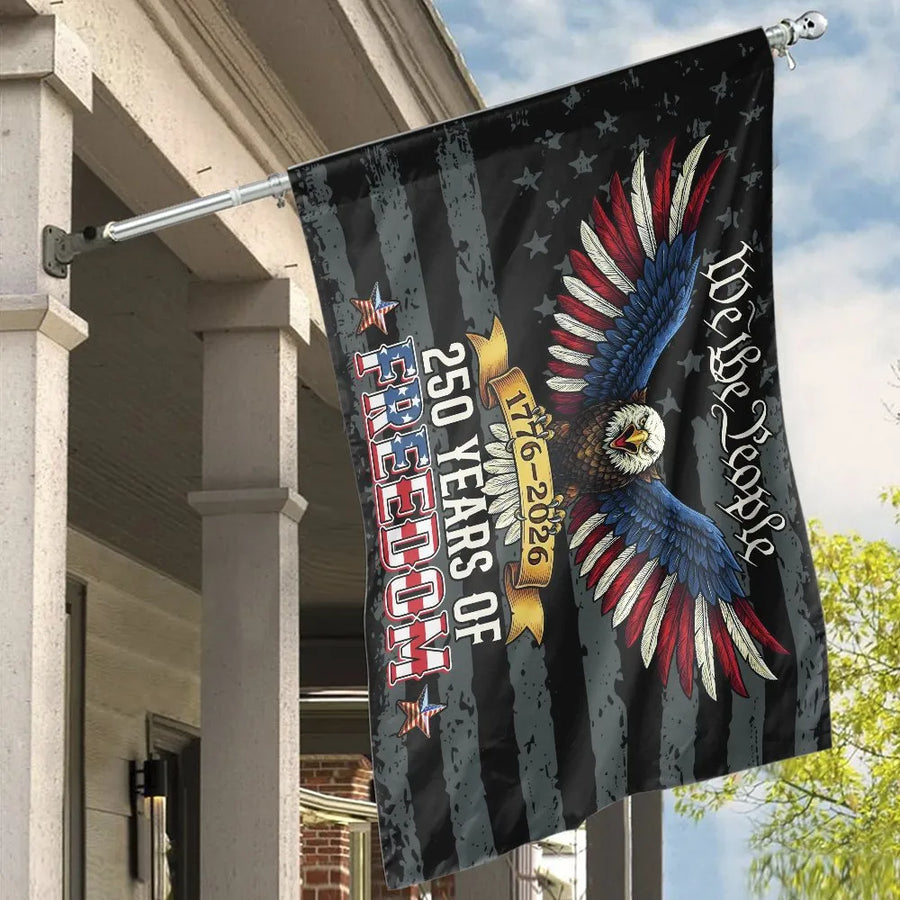 Patriotic 250th Anniversary Flag 1776-2026 | We The People American Eagle House Flag | Double Sided Polyester | Collector's Yard Decor Gift