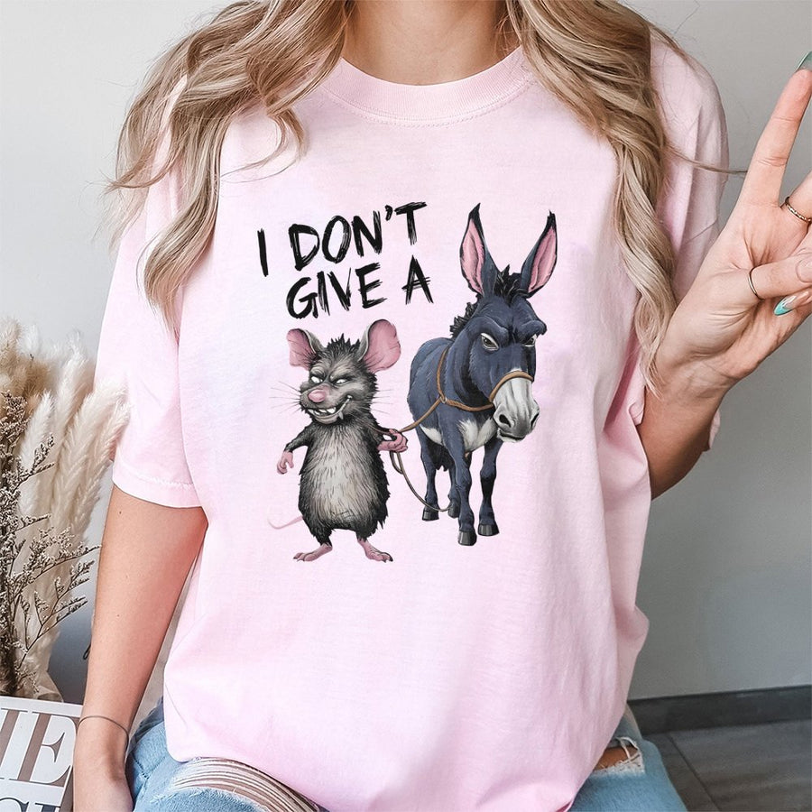 I Don't Give A Rat's Ass T-Shirt | Funny Pun Graphic Tee | 100% Cotton Premium Quality | Sarcastic Slogan Gift for Men and Women