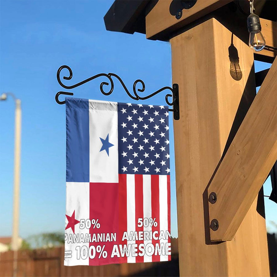 Panama American Flag Garden Flag | Dual Heritage Split Design | Weather-Resistant Polyester | Proud Panamanian Heritage Gift