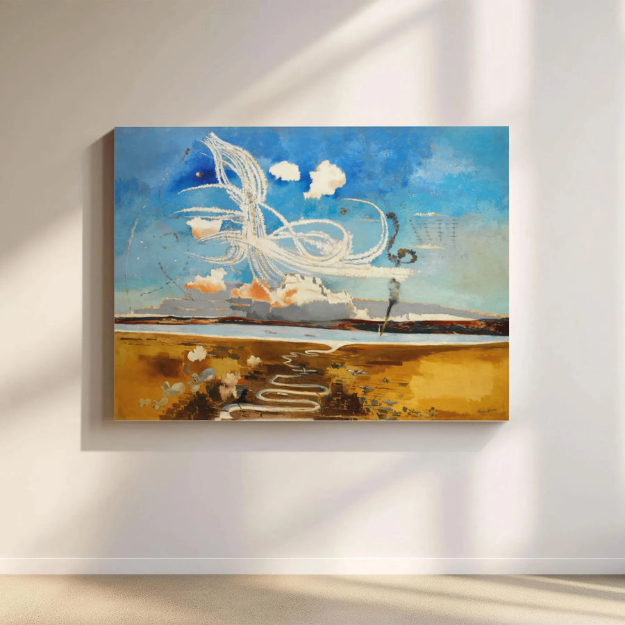 Battle of Britain Canvas Wall Art | Paul Nash Surrealist War Painting | Premium 1.25" Gallery Wrap | Historical Military Decor for Office