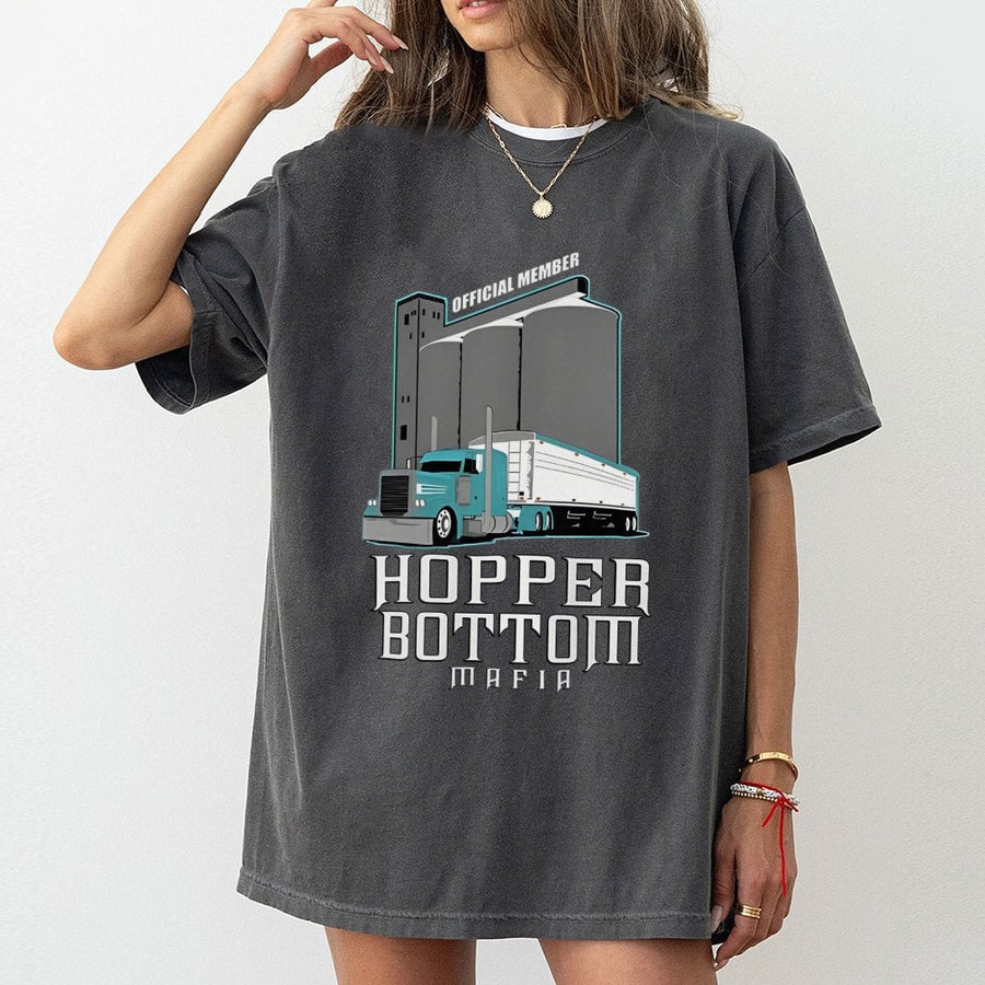 Hopper Bottom Mafia T-Shirt | Semi Truck Driver Graphic Design | Premium 100% Cotton Tee | Gift for Truckers and Farmers