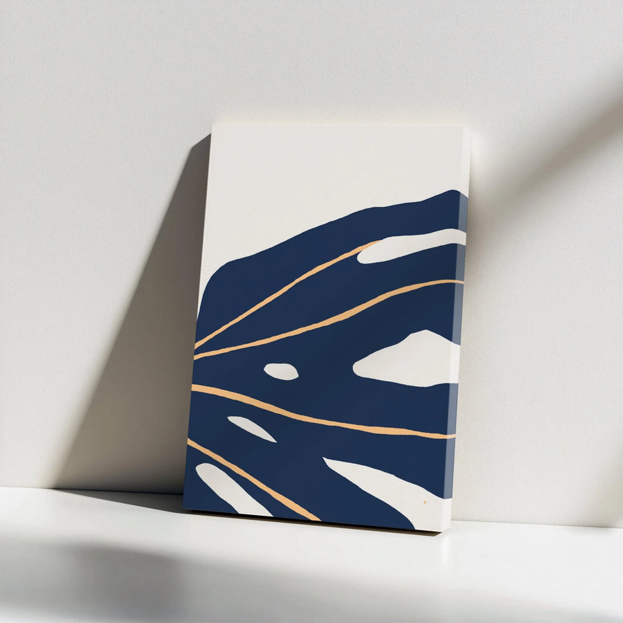 Abstract Monstera Leaf Canvas Print | Minimalist Botanical Wall Art | Premium Gallery Wrapped Canvas | Modern Home Office Wall Decor Gift