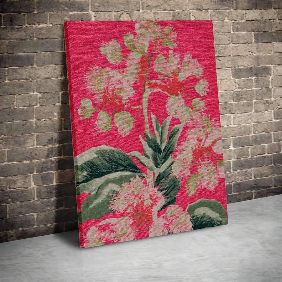 Pink Floral Wall Art | Vintage Botanical Flower Canvas Print | Gallery-Quality 1.25 Inch Frame | Elegant Home Decor Gift