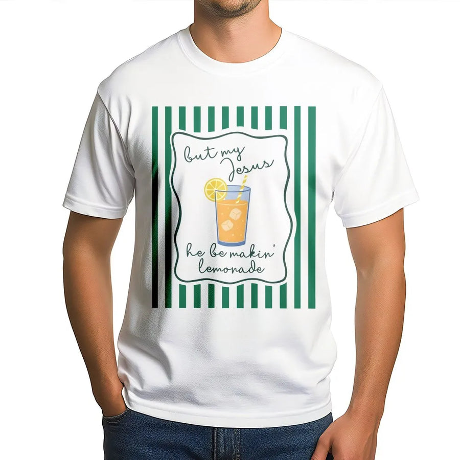 Jesus Lemonade Graphic Tee | But My Jesus Makin' Lemonade | Soft Cotton Unisex Shirt | Inspirational Christian Faith Gift