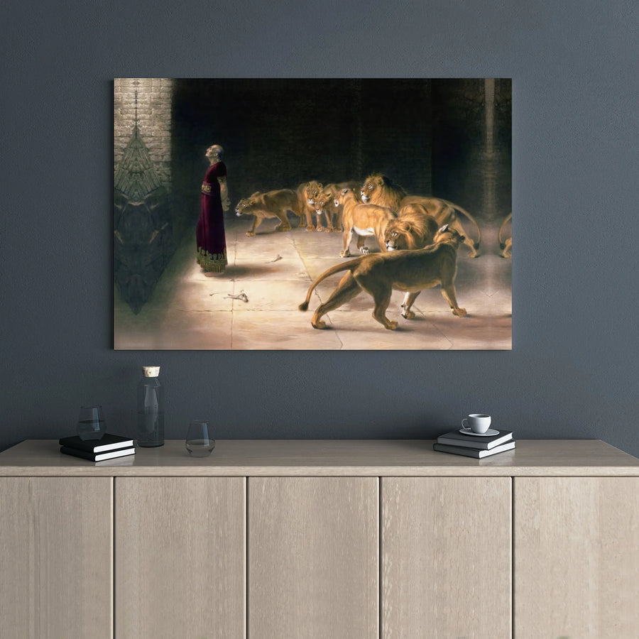 Daniel In The Lions' Den Canvas Print | Briton Rivière Classic Biblical Art | 1.25" Gallery Wrap | Religious Home Decor Gift