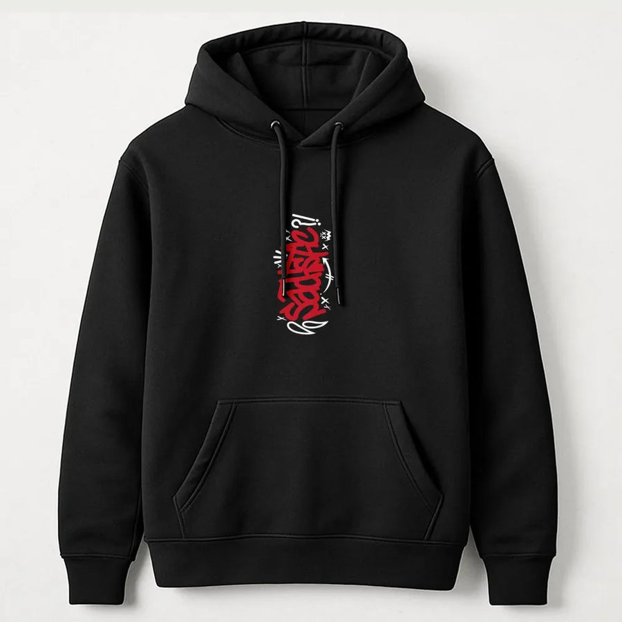 Graffiti Hoodie | Vertical 'Sadness' Text Design | Soft Cotton Blend | Edgy Streetwear Gift for Men & Women