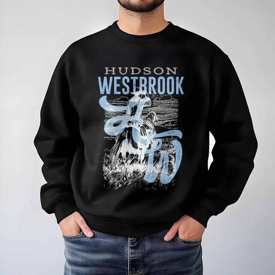 Western Cowboy Sweatshirt | Vintage Rodeo Horse Graphic Print | Premium Cotton Blend Crewneck | Gift for Country Music Lovers & Ranchers