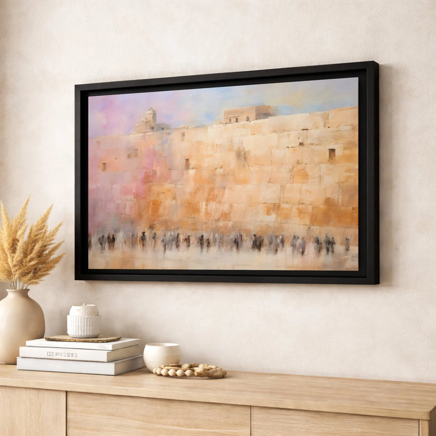 Western Wall Canvas Art | Impressionist Jerusalem Painting | Premium Fade-Resistant Print | Jewish Home Decor & Religious Wall Art