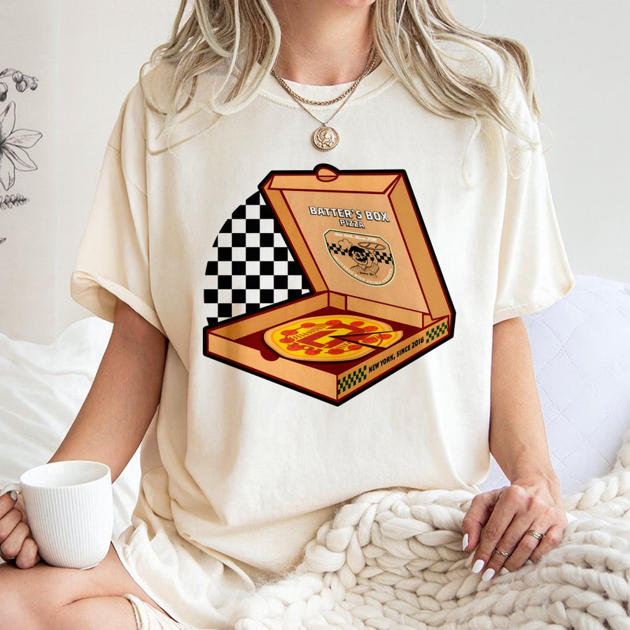 Pizza Delivery T-Shirt | Batter's Box Baseball Graphic Tee | Premium Cotton Casual Top | Unique Foodie & Sports Lover Gift for Men Women