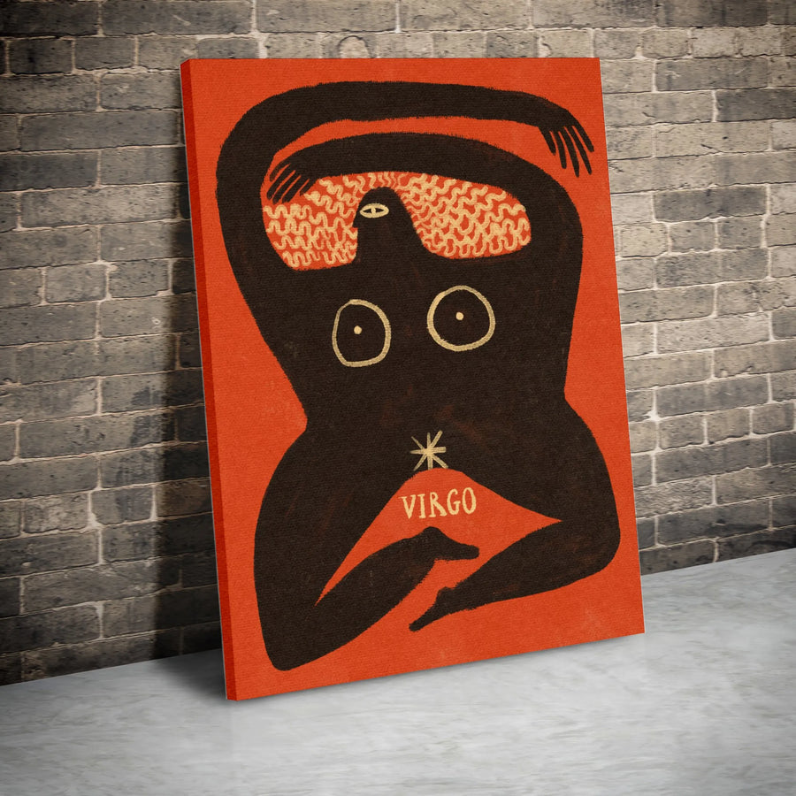 Virgo Zodiac Sign Wall Art | Abstract Nude Female Figure Print | Gallery Quality 1.25” Canvas | Boho Astrology Decor Gift
