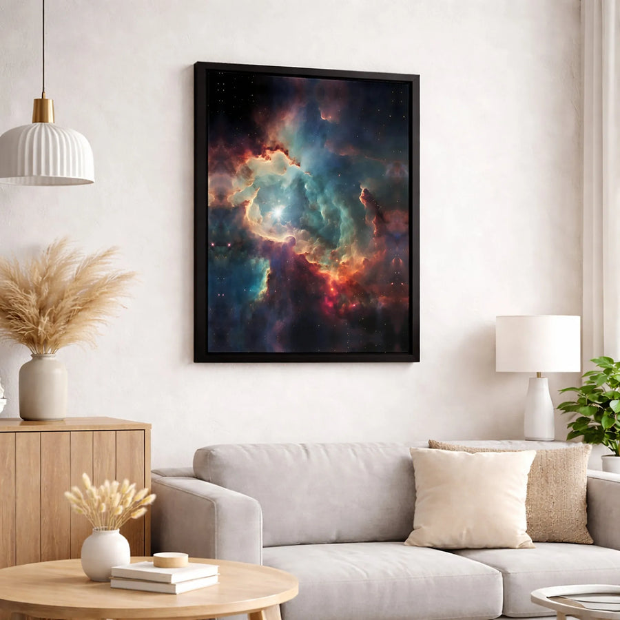 Cosmic Nebula Wall Art | Vibrant Starry Galaxy Canvas Print | Premium Gallery Wrapped Decor | Modern Space Home Office Gift