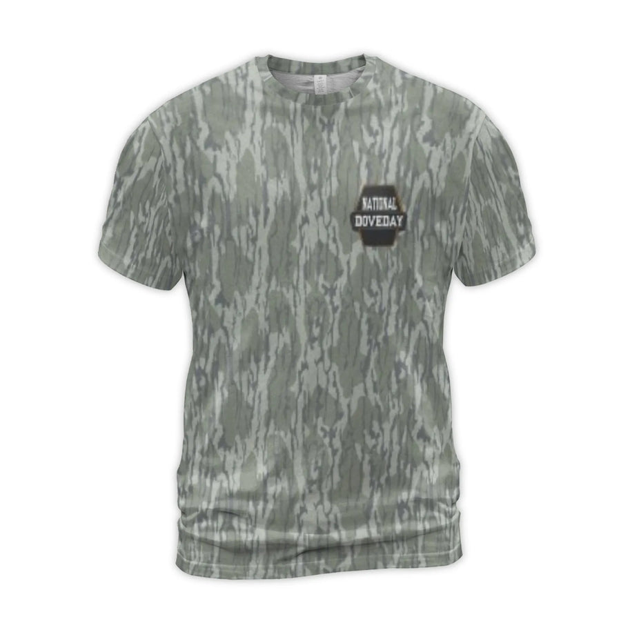National Doveday 3D Camo T-Shirt | Bird Hunter Commentator Desk Graphic | Premium Polyester Jersey | Unique Gift for Outdoorsmen and Sports Fans