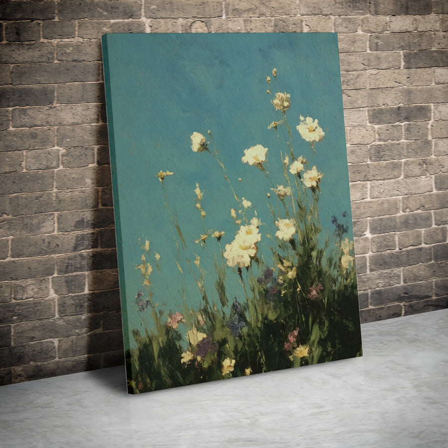 Wildflower Canvas Wall Art | Impressionist Floral Landscape | 1.25" Premium Gallery Wrapped Canvas | Minimalist Home Decor Gift