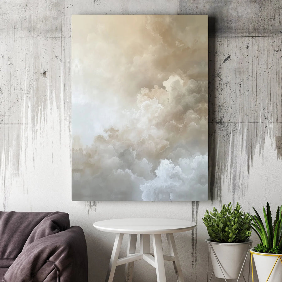 Ethereal Cloudscape Wall Art | Abstract Neutral Sky Canvas Print | Gallery-Quality 1.25-Inch Profile | Modern Home & Office Decor