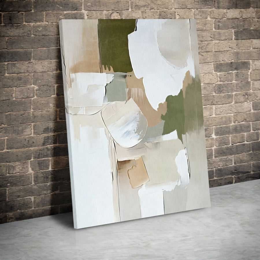 Abstract Textured Vertical Canvas | Minimalist Earth Tone Wall Art | Premium 1.25" Thick Gallery Print | Contemporary Home & Office Decor Gift