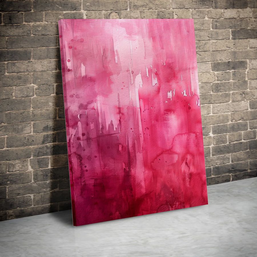 Pink Watercolor Wall Art | Abstract Magenta Brushstroke Canvas | Large Gallery-Quality Print | Modern Home Decor Gift