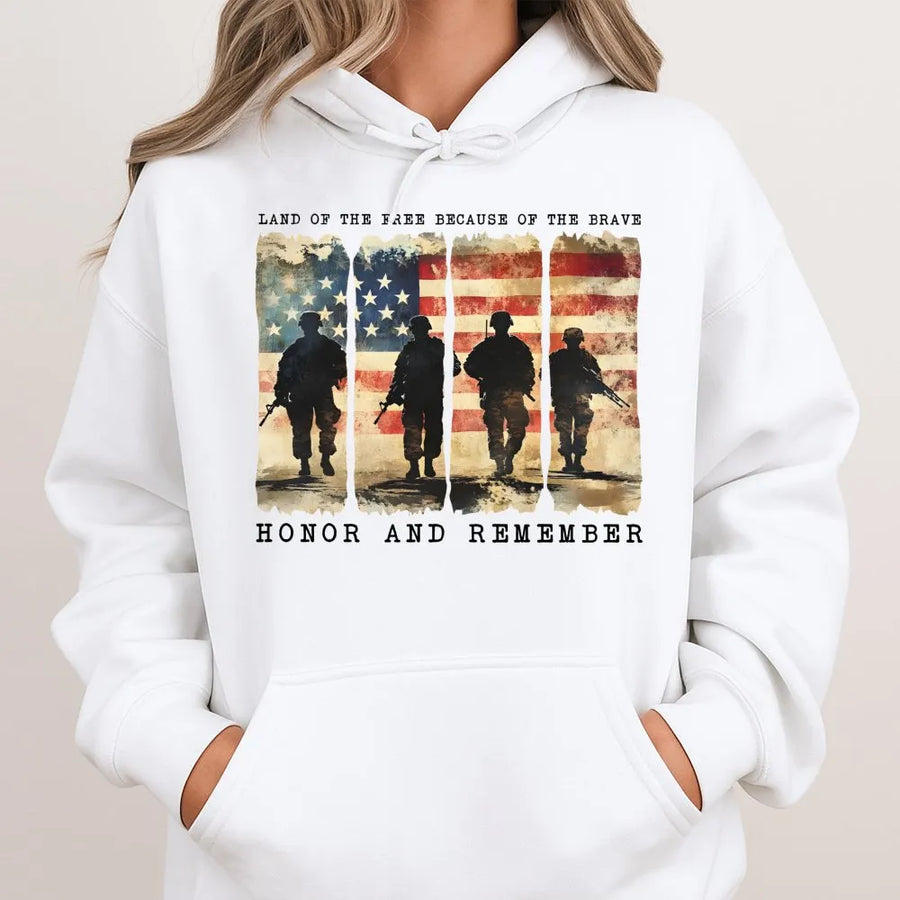 Patriotic Veteran Hoodie | American Flag Soldier Design | Premium Cotton Blend | Gift for Military Families & Memorial Day Remembrance