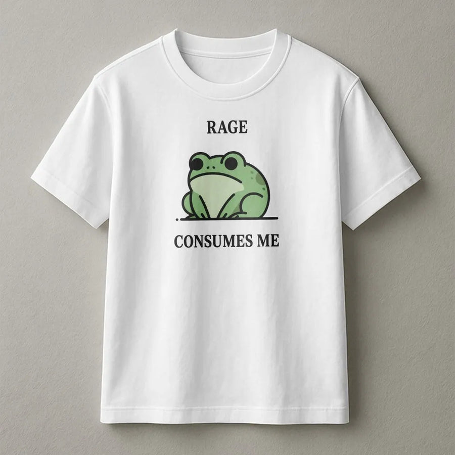 Rage Consumes Me Frog T-Shirt | Funny Toad Graphic Design | 100% Cotton Premium Tee | Unique Gift For Nature Lovers
