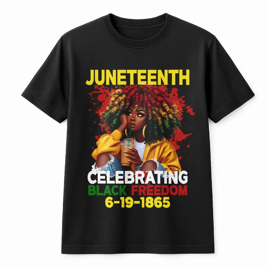 Juneteenth T-Shirt | Celebrating Black Freedom 1865 Graphic Art | Premium Cotton Unisex Tee | Black Pride Gift for Men and Women