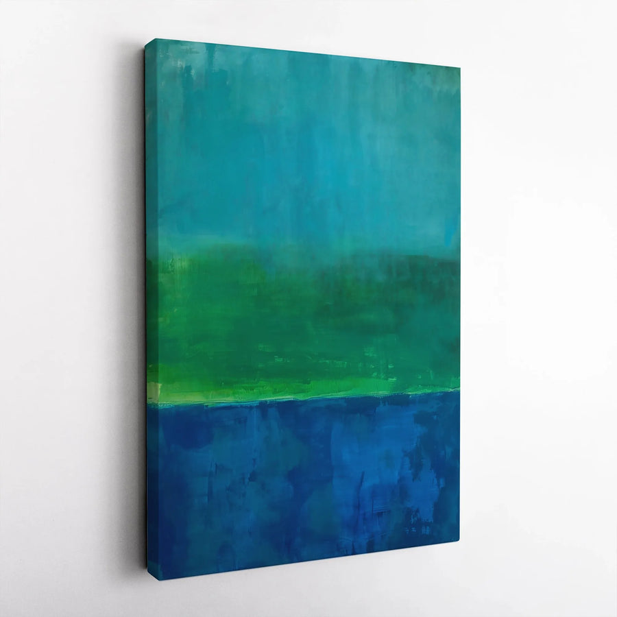 Abstract Color Block Canvas Print | Teal Green and Blue Painting | Premium Thick Gallery Wrap Canvas | Modern Home Office Decor Gift
