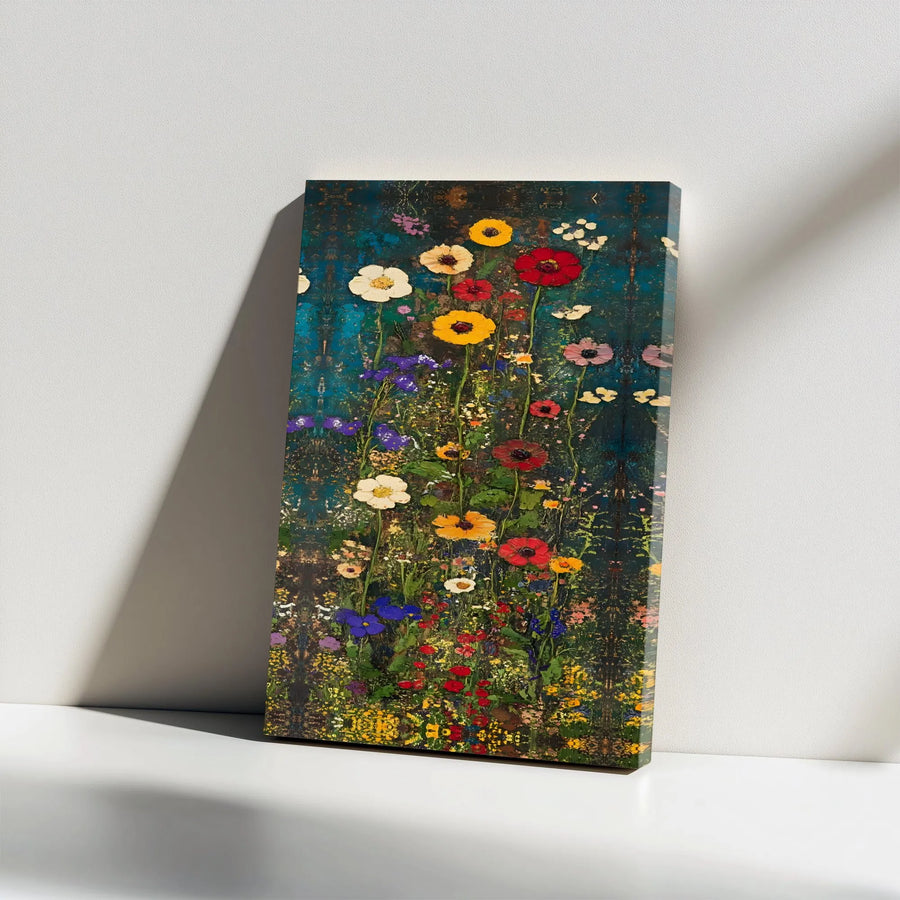 Wildflower Meadow Canvas Print | Colorful Impressionist Floral Wall Art | Premium 1.25-inch Gallery Wrap | Botanical Home Decor Gift for Nature Lovers