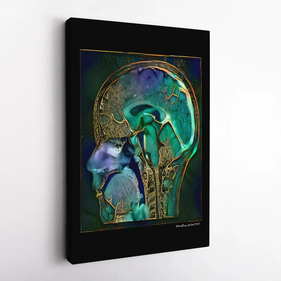 Anatomy Wall Art Canvas Print | Abstract Human Head Illustration | Premium Gallery Wrapped Canvas | Gift for Doctor & Medical Office Decor