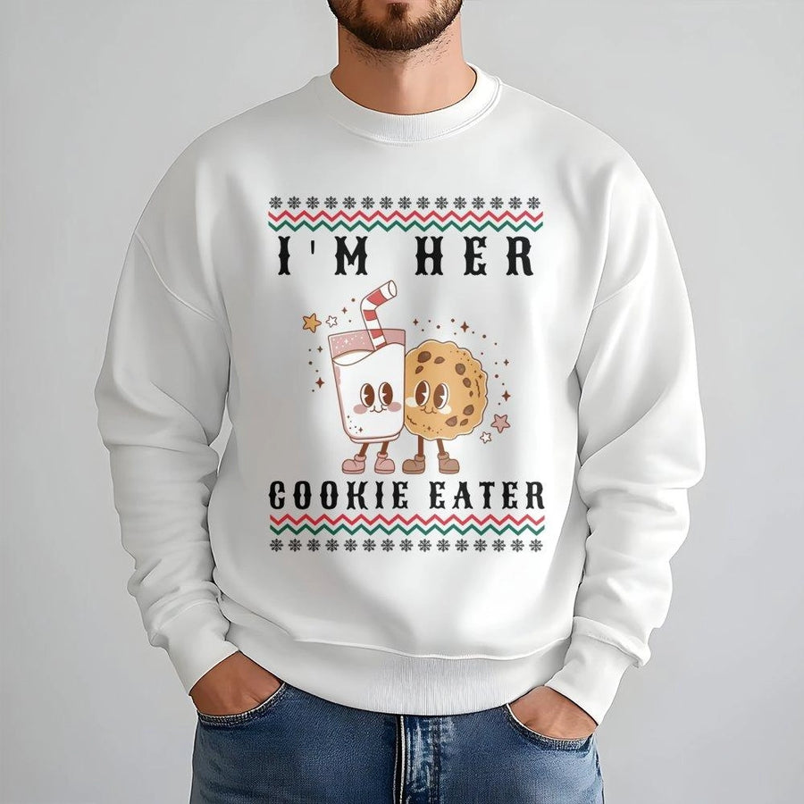 I'm Her Cookie Eater Sweatshirt | Cute Matching Christmas Couple Shirt | Soft Unisex Holiday Crewneck | Funny Matching Couple Gift for Holiday Party