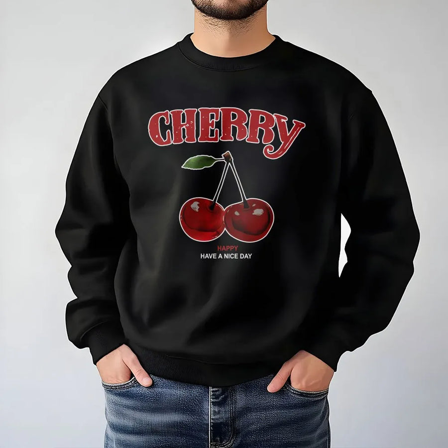 Cherry Graphic Sweatshirt | Cute Fruit Aesthetic Pullover | Premium Cotton Blend Crewneck | Trendy Retro Fruit Gift For Her