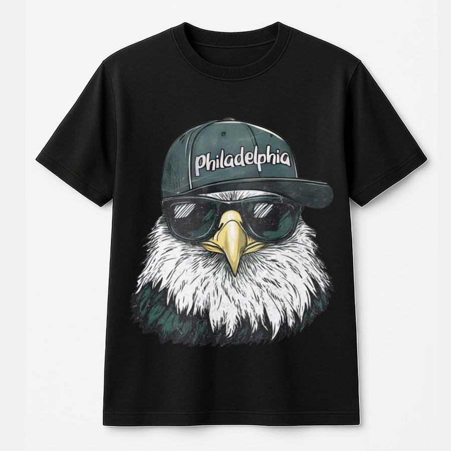 Philadelphia Bald Eagle Wearing Sunglasses And Baseball Cap T-Shirt