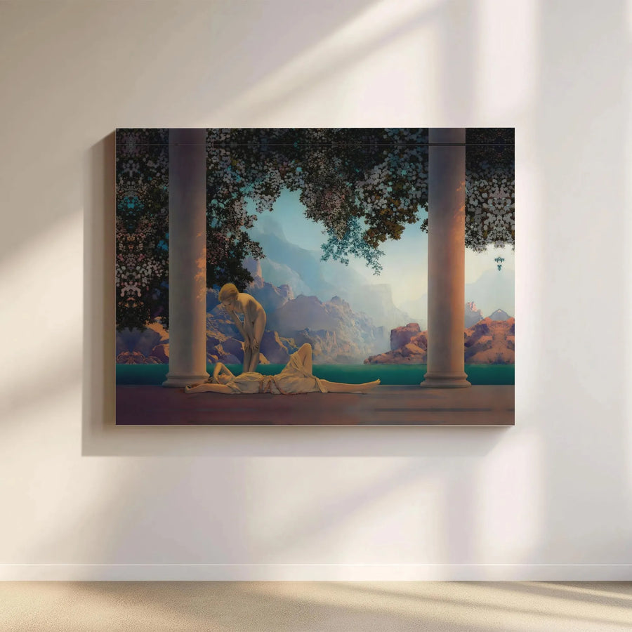 Maxfield Parrish Daybreak Art Print | Classical Landscape Canvas Wall Decor | Premium Gallery Wrap | Fine Art Gift for Home Office
