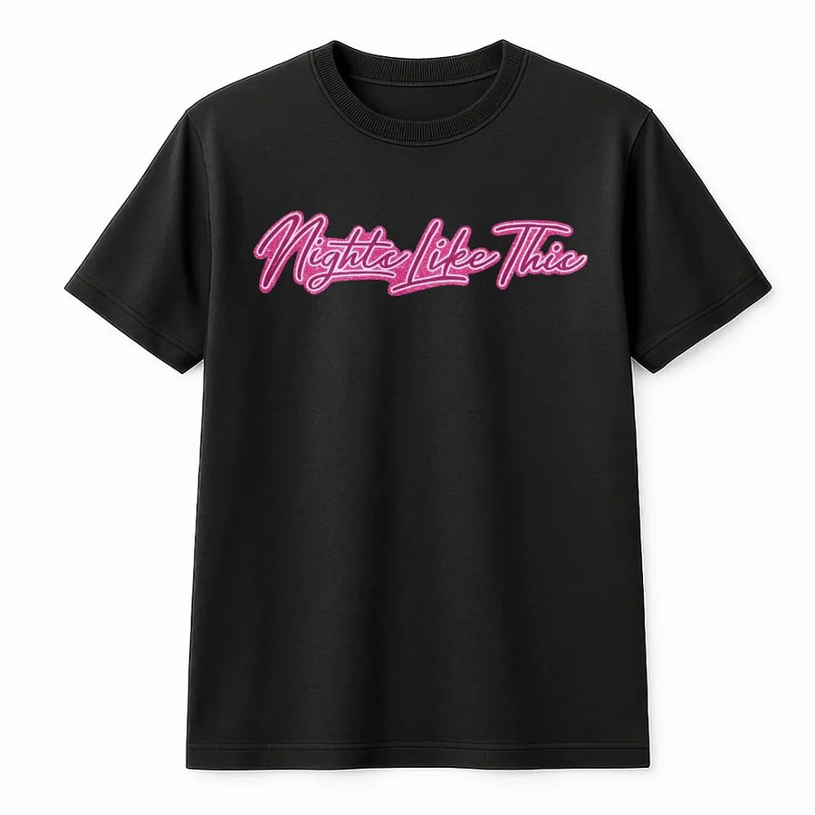 Nights Like This T-Shirt | Retro Pink Script Graphic Pullover | Soft Cotton-Blend | Unisex Y2K Aesthetic Streetwear Gift