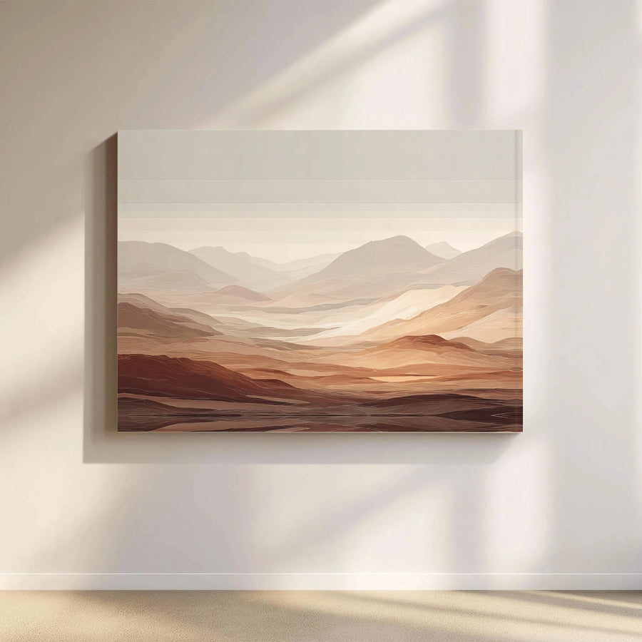 Abstract Mountain Landscape Canvas Print | Modern Earth Tone Horizon Wall Art | 1.25-Inch Gallery Wrap | Minimalist Boho Home Decor Gift