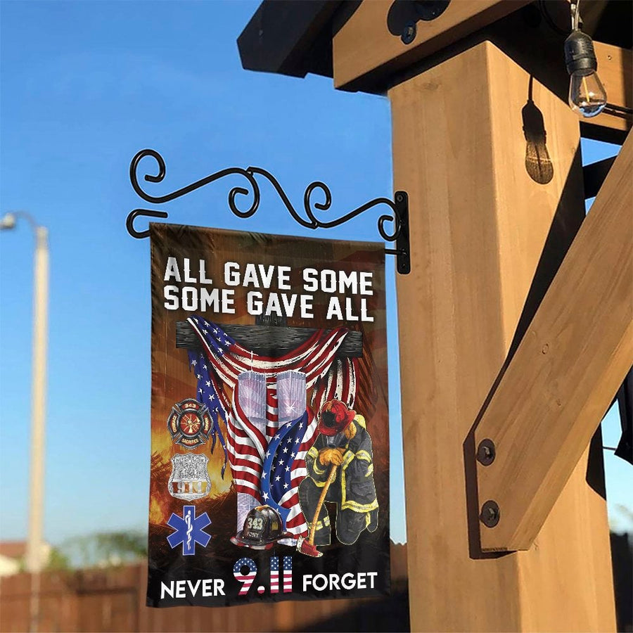 9/11 Never Forget Garden Flag | Firefighter Memorial Tribute | Premium Weather-Resistant Polyester | Patriotic Yard Decor Gift