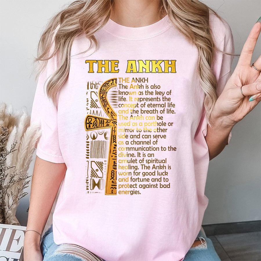 Ankh Symbol T-Shirt | Key of Life Egyptian Mythology Graphic | 100% Premium Cotton Tee | Spiritual Gift for Ancient History Lovers