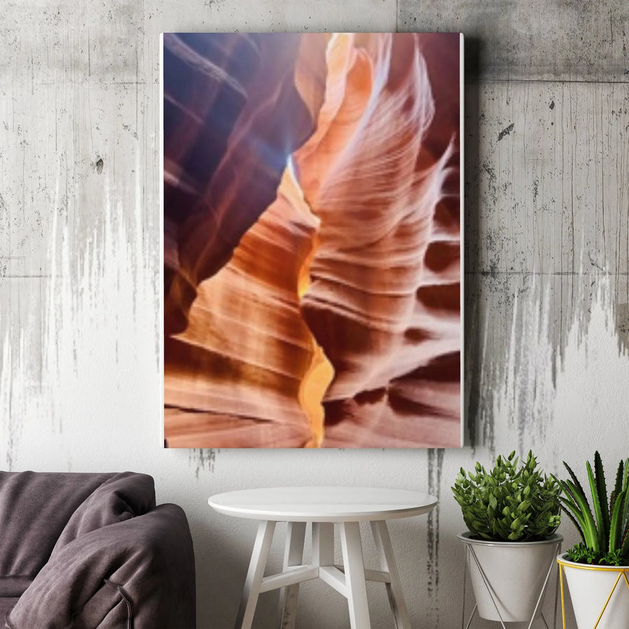 Antelope Canyon Canvas Print | Abstract Sandstone Formation Wall Art | Premium Gallery Wrapped Decor | Modern Southwest Living Room Gift