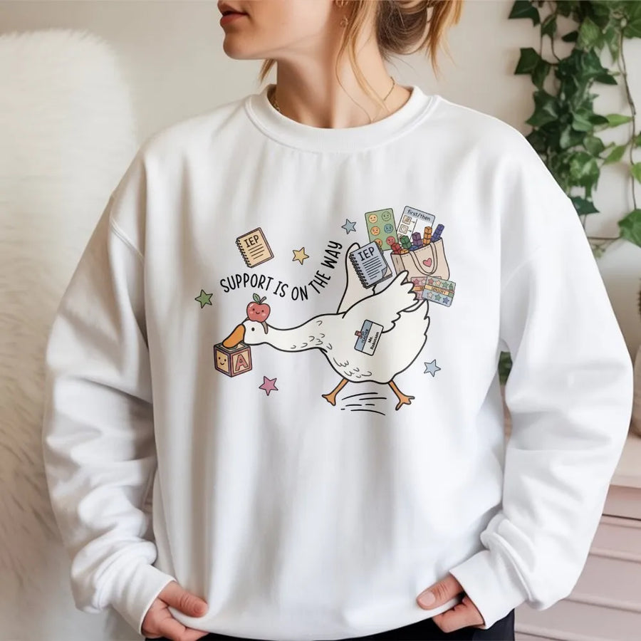 Special Education Teacher Sweatshirt | Funny Goose IEP Support Design | Soft Cotton Blend Pullover | Gift for SPED Educator, Inclusive Classroom Apparel