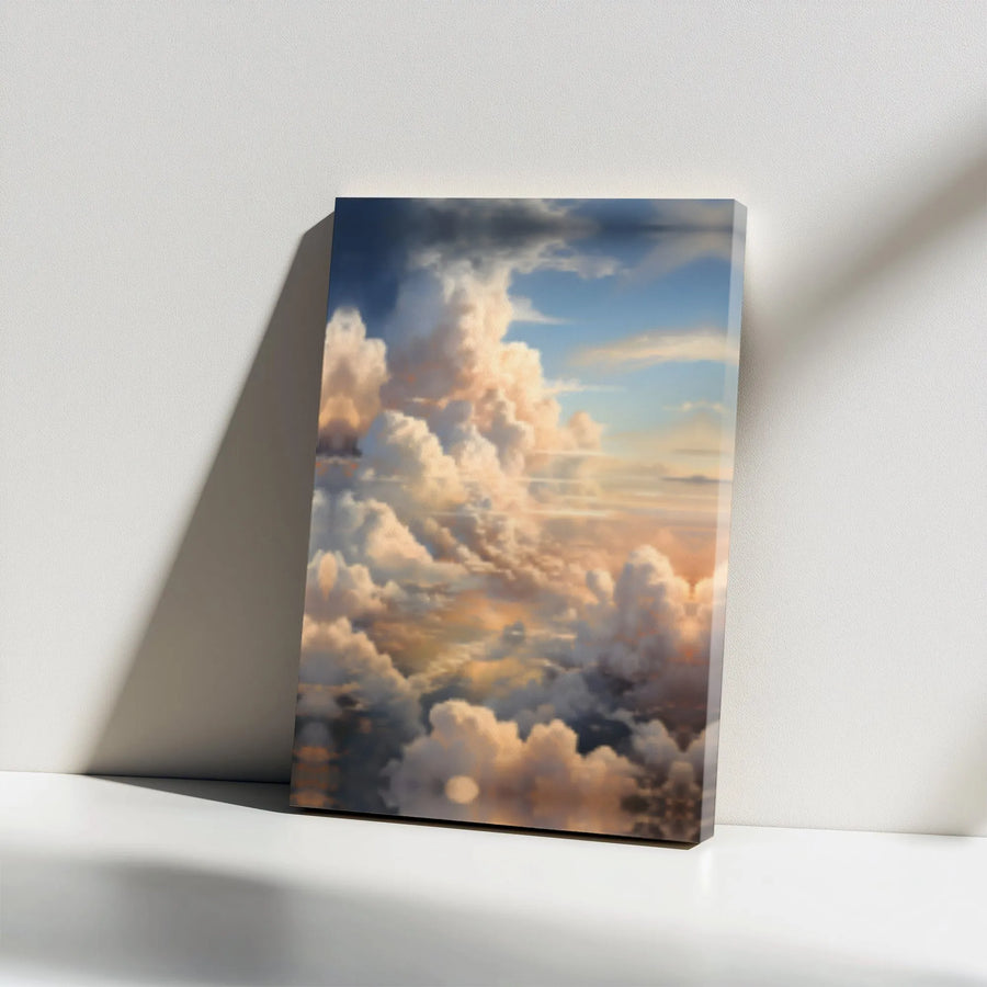 Ethereal Sunset Cloudscape Canvas Wall Art | Dreamy Sky Painting Decor | Premium Gallery-Wrapped Print | Serene Home Office Gift