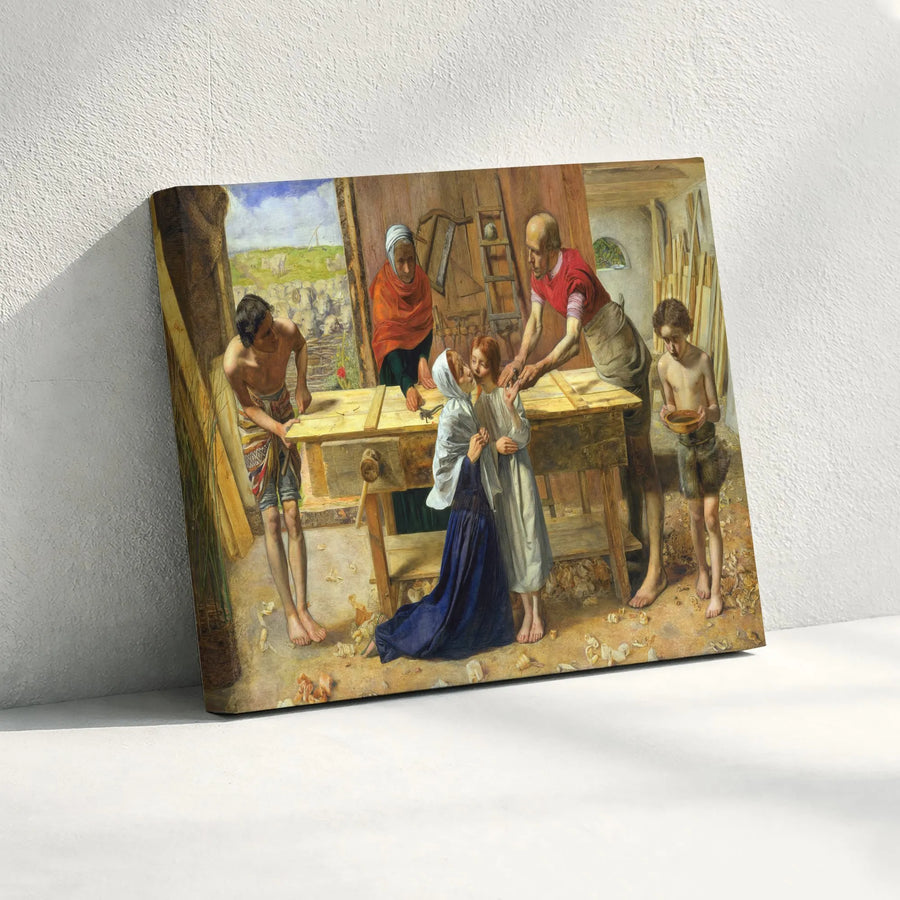 Christ in the House of His Parents Canvas | John Everett Millais Wall Art | Premium Gallery Wrapped Canvas | Christian Home Decor Gift