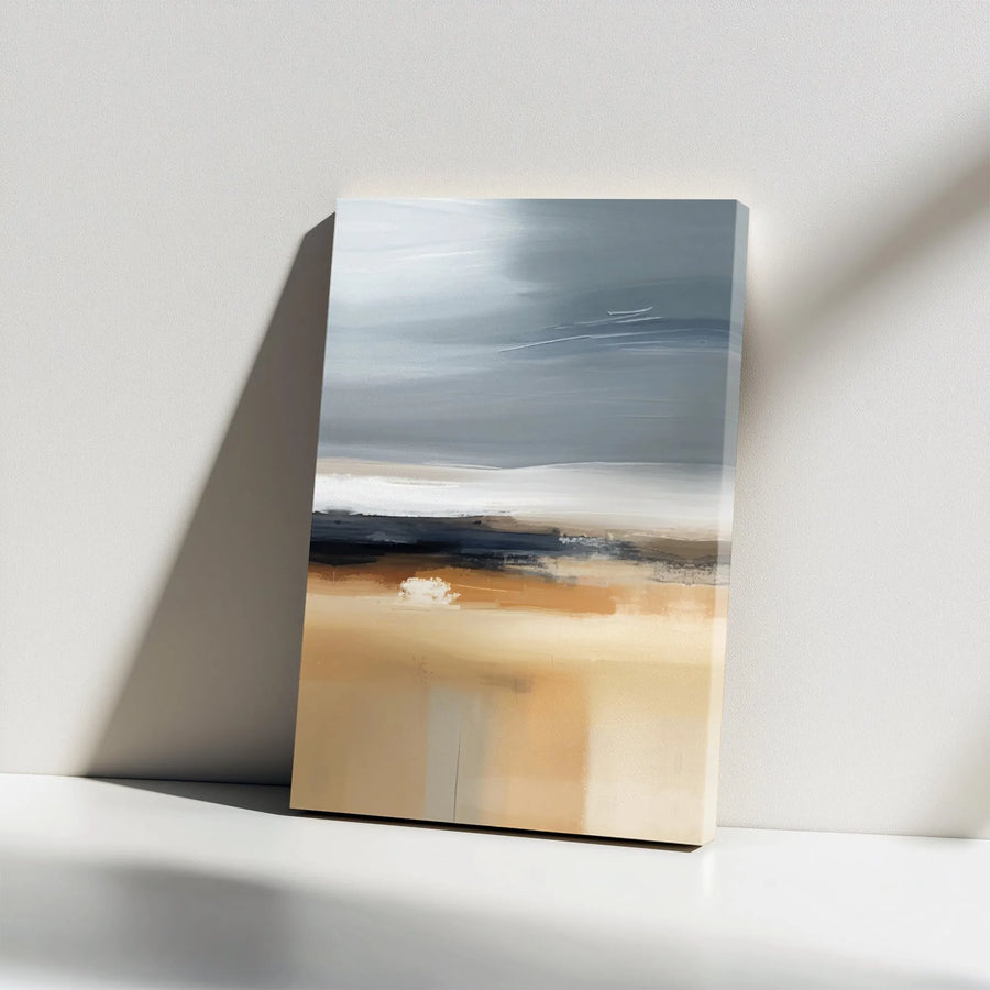 Abstract Landscape Canvas Wall Art | Modern Brushstroke Horizon Painting | Premium Gallery Wrapped Canvas | Living Room & Office Decor Gift
