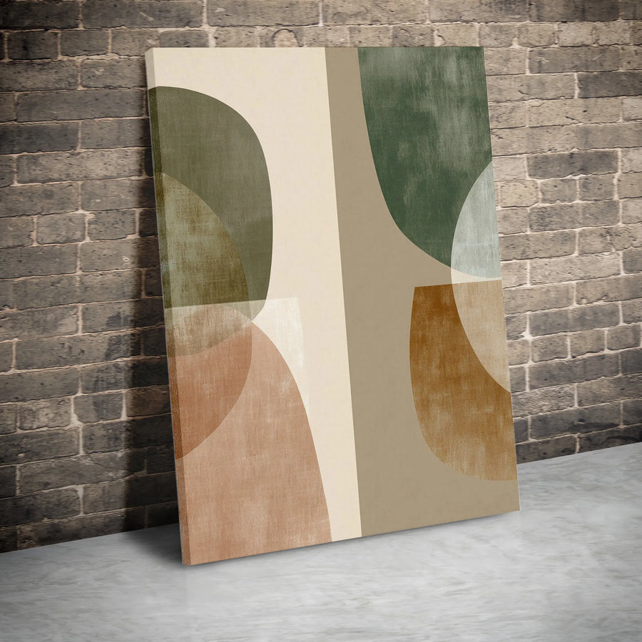 Abstract Geometric Wall Art | Modern Earth Tone Shapes | Premium Fade-Resistant Canvas | Minimalist Home Decor Gift