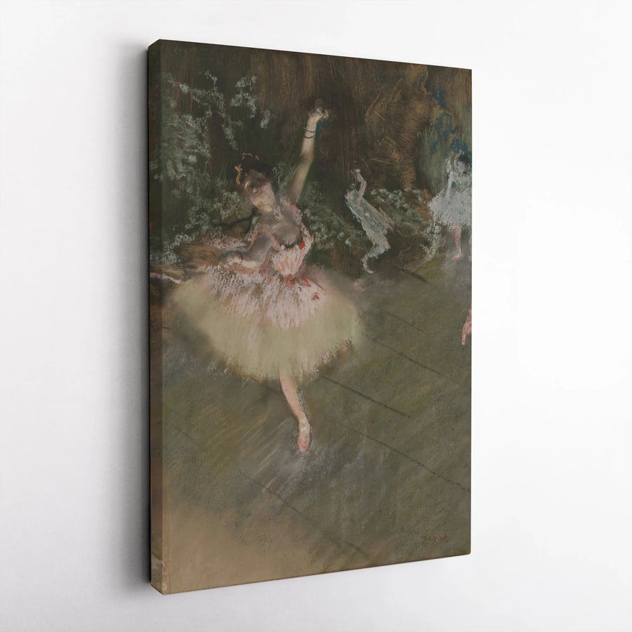 Degas The Star Ballerina Vertical Canvas | L'Étoile Impressionist Painting Reproduction | Premium Frameless Print | Collector's Home Decor Gift for Art Lovers