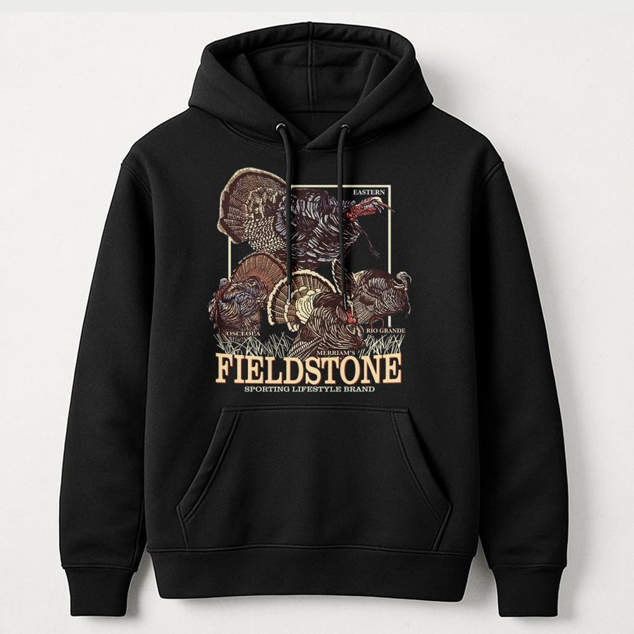 Wild Turkey Hunting Hoodie | Grand Slam Species Graphic | Premium Cotton Blend | Gift for Outdoorsman & Hunter